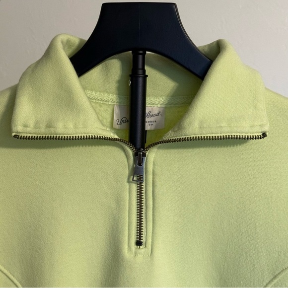 Universal Thread Cropped Sweatshirt Neon Lime Green Quarter-Zip Fleece XS - Picture 4 of 8